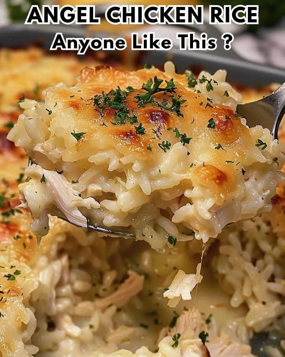 Cheesy Angel Chicken and Rice Casserole