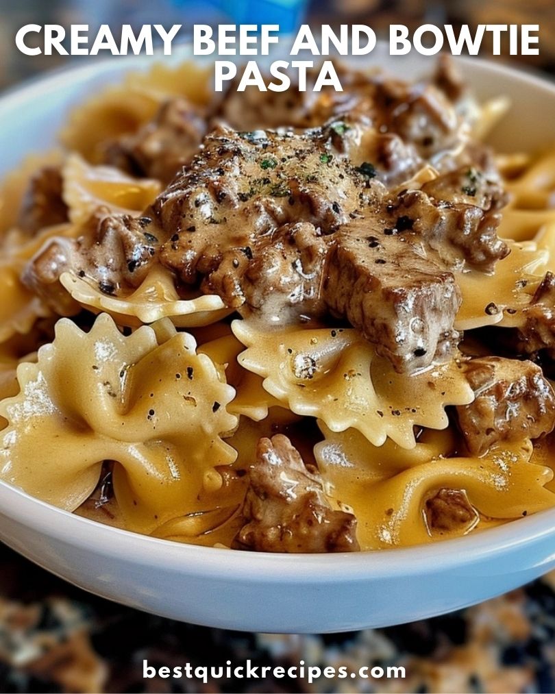 Creamy Beef and Bowtie Pasta